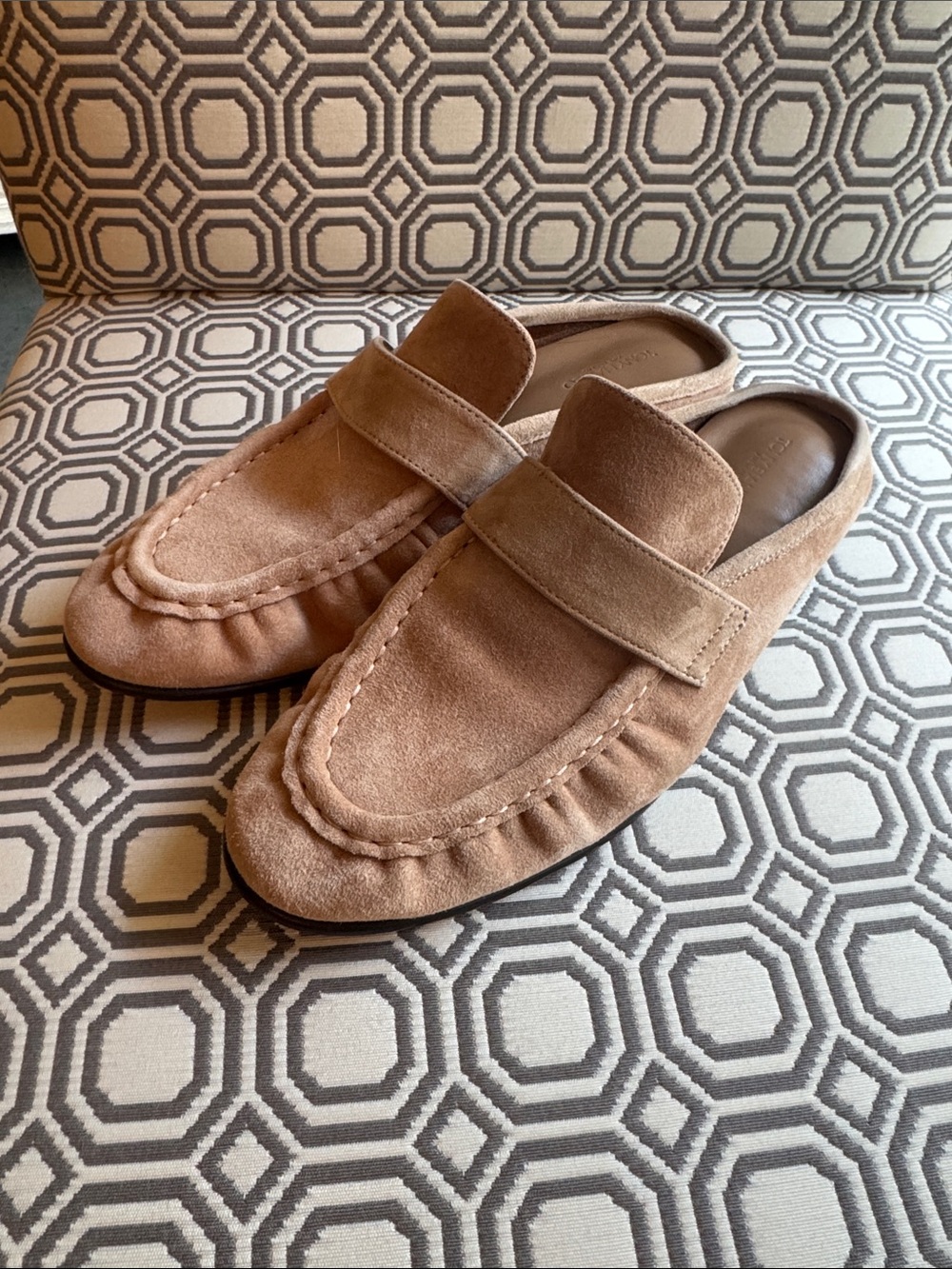 Tony Bianco Glacier Wheat Suede Slides Loafers